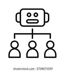 Ilustración vectorial De Icono De Esquema De Hr Bot