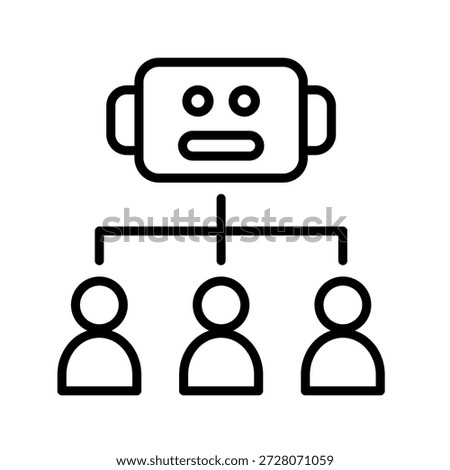 Hr Bot Outline Icon Vector Illustration