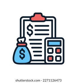 HR Budget icon in vector. Logotype