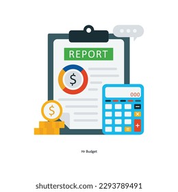Iconos planos de vectores de presupuesto Hr. Material gráfico simple