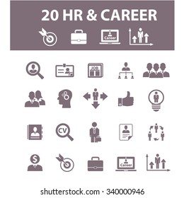 hr, career, job  icons, signs vector concept set for infographics, mobile, website, application
