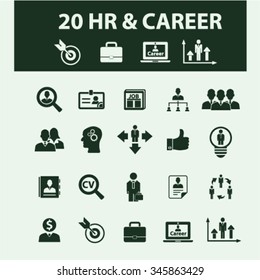 hr, career, job  icons, signs vector concept set for infographics, mobile, website, application 