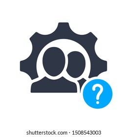 Hr consulting icon with question mark, help, how to, info, query symbol