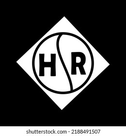  HR creative circle letter logo concept. HR letter design.
