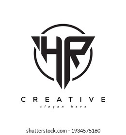 Logo de la carta creativa de HR con apariencia gamma