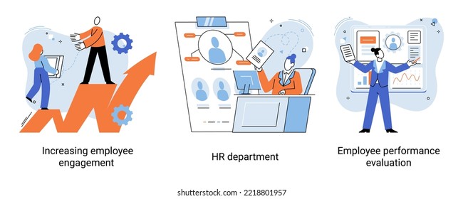 Escenarios de trabajo del departamento de recursos humanos establecidos, empleado cualificado responsable de la formación de recursos humanos en la organización. Especialista en selección, adaptación, despido, desarrollo de personal