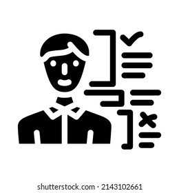 Hr Director Glyph Icon Vector. Hr Director Sign. Isolated Contour Symbol Black Illustration