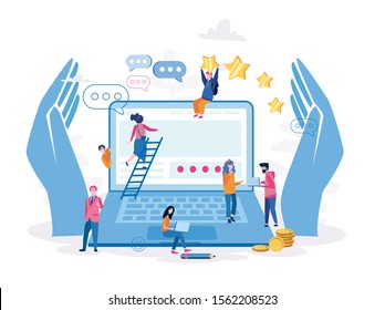 HR, Employee Care, Support Of Professional Growth, Vector Illustration For Web Banner, Infographics, Mobile Website. Human Recourses, Perks And Benefits For Personnel, Wellbeing At Work Or Workplace.