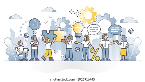 HR Employee Engagement And Motivational Work Salary Bonuses Outline Concept. Appreciation And Inspiration As Personnel Assessment Vector Illustration. Happy Staff And Company Loyalty From Workforce.