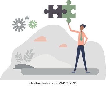 Personaleinsatz mit Arbeitsmotivation.Flache Vektorgrafik.