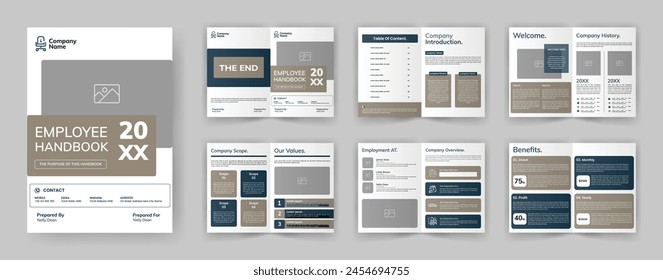 HR Employee Handbook Brochure Template. Welcome Company Handbook Brochure of Introduction About Company.