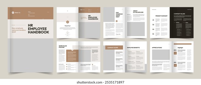 Manual del empleado de recursos humanos Plantilla de folletos, diseño de folletos