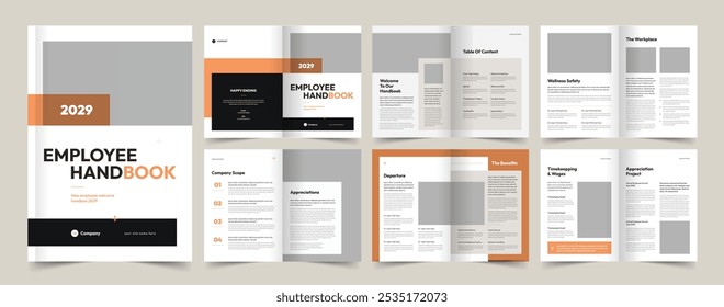 Design do Layout do Manual do Funcionário de RH, Folheto do Manual da Empresa