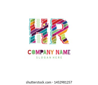 HR Full color initial logo vector