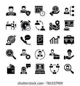 
HR Glyphs Vector Icons Set 
