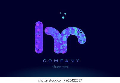 hr h r alphabet pink blue bubble circle dots creative letter company logo vector icon design template