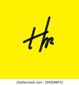 HR h r Initial handwriting creative fashion elegant design logo Sign Symbol template vector icon