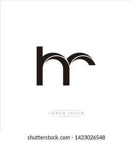 hr h r Initial Letter Split Lowercase Modern Monogram linked outline rounded logo