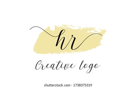 HR or H R letter alphabet logo design in vector format.
