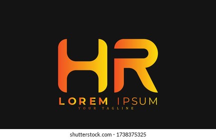 HR or H R letter alphabet logo design in vector format.
