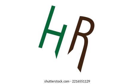 HR or H R letter alphabet logo design in vector format.
