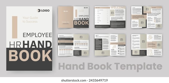 HR Handbook for Employee Rules. Welcome Company Handbook Brochure of Introduction About Company Beige  Accent