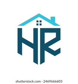 HR House Logo Design Template. Letter HR Logo for Real Estate, Construction or any House Related Business