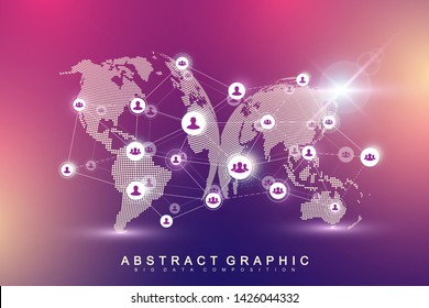 HR, Human resource management. Business and technology concept. Human resources and global recruitment, outsourcing virtual concept. Vector illustration