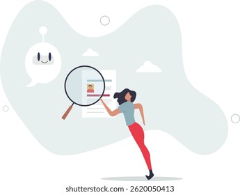 HR human resources elements with work hiring and job career.analysis using artificial intelligence. character life .