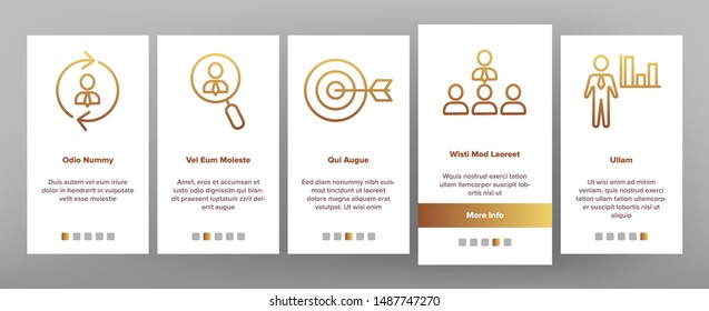 HR Human Resources Onboarding Mobile App Page Screen Vector Illustration