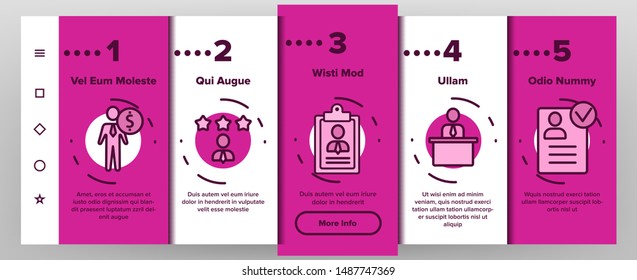 HR Human Resources Onboarding Mobile App Page Screen Vector Illustration