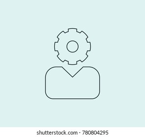 Hr icon line isolated on clean background. Human resources concept drawing icon line in modern style. Vector illustration for your web site mobile logo app UI design.