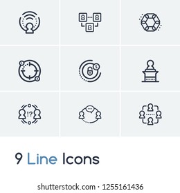 Hr Icon Set And Conflict Management With Speaker, Team And Interaction. Management Related Hr Icon Vector For Web UI Logo Design.