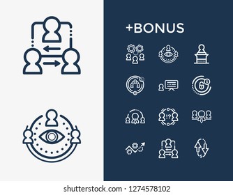 Hr Icon Set And Team Culture With Leadership, Team Work And Seminar. Different View Angles Related Hr Icon Vector For Web UI Logo Design.