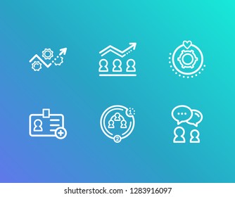 Hr icon set and team goals with collaboration strategy, soft skill and development plan. Communication related hr icon vector for web UI logo design.