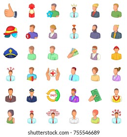 Hr icons set. Cartoon style of 36 hr vector icons for web isolated on white background