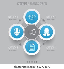 Hr Icons Set. Collection Of Bullhorn, Pin Employee, Curriculum Vitae And Other Elements. Also Includes Symbols Such As Profile, Speaker, Male.