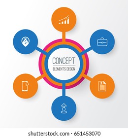Hr Icons Set. Collection Of Destination, Money Navigation, Briefcase And Other Elements. Also Includes Symbols Such As Mobile, Prospect, Resume.