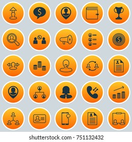 Hr Icons Set. Collection Of Messaging, Deal, Reverse And Other Elements. Also Includes Symbols Such As Prospect, Team, Destination.