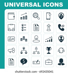 Hr Icons Set. Collection Of Partnership, Payment, Coin And Other Elements. Also Includes Symbols Such As Coins, Goblet, Speaker.