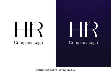 HR initial creative modern minimalist elegant logo design for luxury band company