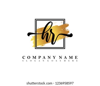 HR Initial handwriting logo concept