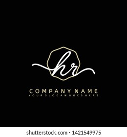 HR Initial handwriting logo concept