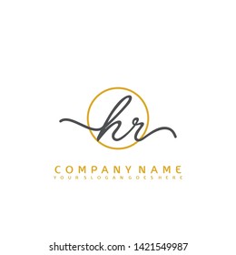 HR Initial handwriting logo concept