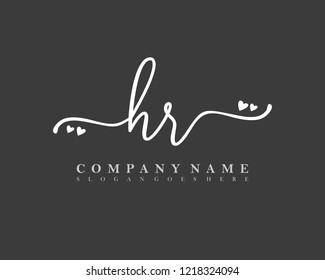 HR Initial handwriting logo vector