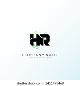 HR initial letter abstract logo design vector.
