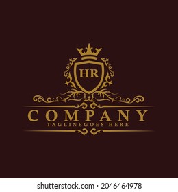 HR Initial Letter Luxury Chaligraphic