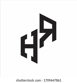 HR Initial Letters logo monogram with up to down style