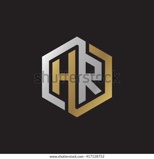 Hr Initial Letters Looping Linked Hexagon Stok Vektör (Telifsiz ...