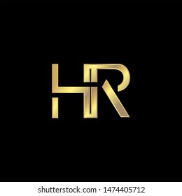 HR Initial logo Capital Letters Gold colors